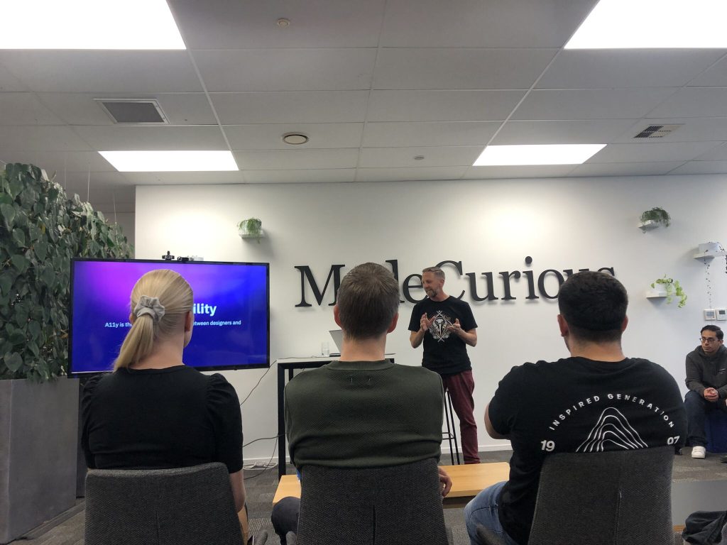 Here I am speaking to the awesome group at UX ChCh hosted by Made Curious.
